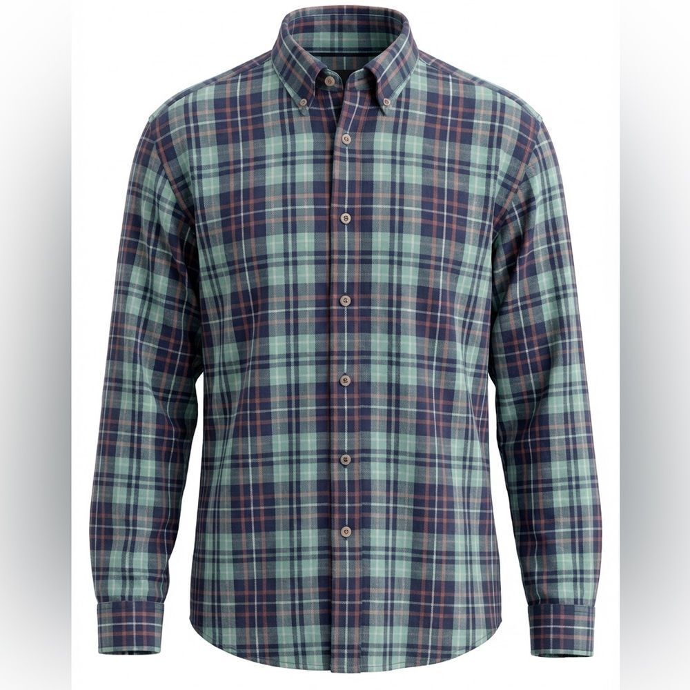 ORVIS MENS BUTTON DOWN SHIRT TURQUOISE WITH STRIPES SIZE L